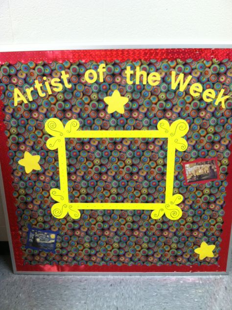 Artist of the week Artist Of The Week, Black Artist Bulletin Board, Artist Of The Week Bulletin Board, Art Is For Everyone Bulletin Board, Art Bulletin Board Sayings, Every Child Is An Artist Bulletin Board, Painting Techniques Art, Op Art, Art Room