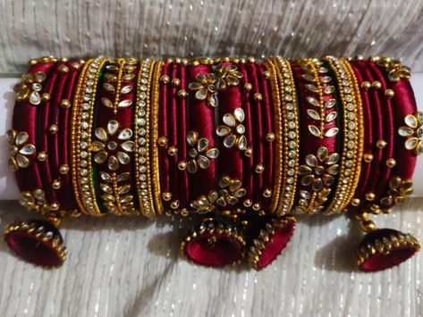 Silk Thread Earrings Designs, Silk Thread Necklace, Silk Thread Bangles Design, Silk Bangles, Silk Thread Earrings, Thread Bangles Design, Kundan Bangles, Silk Jewelry, Silk Thread Jewelry