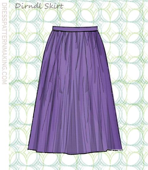 Dirndl Skirt - Dress Patternmaking Dirndl Skirt, Crafts Sewing Patterns, Jewelry Box Diy, Skirt Dress, Skirt Pattern, Sewing Hacks, Skirt Length, Dress Skirt, Sewing Patterns