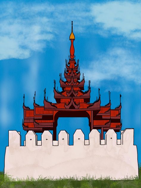 Myanmar Illustration, Mandalay Palace, Myanmar Tattoo, Myanmar Map, Boom Tattoo, Burmese Architecture, Breakup Dp, Free Android Wallpaper, Photo Filters Apps