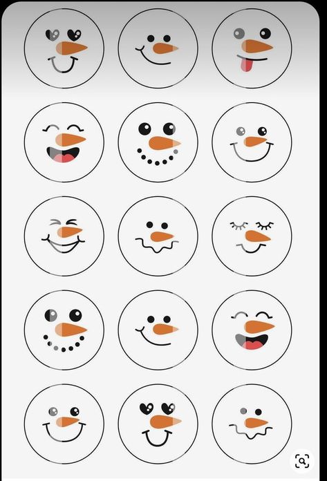 Snowmen Faces Painted, Cute Snowman Faces To Paint, Painting Snowman Faces, Painted Snowman Faces, Snowman Faces Template, Snowman Faces To Paint, Diy Christmas Ornaments To Sell, Snowman Doodle, Cute Snowman Faces