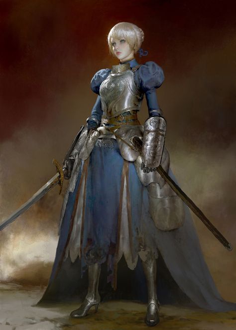 ArtStation - Saber fanart workshop demo, Ruan Jia Npc Dnd, Lady Knight, Fair Outfit, Illustration Fantasy, Christmas And Halloween, Female Armor, Female Knight, 다크 판타지, Fantasy Armor