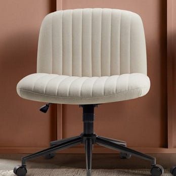 You Can Get TikTok's Criss-Cross Applesauce Chair on Amazon Sewing Chair, Neutral Room, Functional Desk, Xmas List, Armless Chair, Ergonomics Design, Elle Decor, Desk Chair, Christmas List