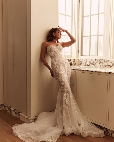 Introducing our ANDREA Gown from our latest •BOHEME VI COLLECTION • @leahdagloria #leahdagloria | Instagram Leah Da Gloria Wedding Dress, Strapless Wedding Dress Mermaid, Leah Da Gloria, Strapless Wedding Dresses, Wedding Dress Cap Sleeves, Aline Wedding Dress, Ruffle Wedding Dress, Bridal Dresses Lace, Couture Bridal