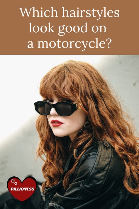 How To Wear Your Hair On A Motorcycle, Hairstyles For Motorcycle Helmets, Motorcycle Hairstyles For Women Medium, Biker Hairstyles Women Long, Motorcycle Hairstyles For Women Helmet, Hairstyles For Motorcycle Riding, Biker Chick Hairstyles, Biker Hairstyles Women, Biker Hairstyles