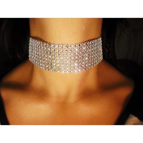 Diamond Rhinestone Choker 8 Rows, Thick, Silver, Sparkly, Glitter,... ($11) ❤ liked on Polyvore featuring jewelry and necklaces Thick Silver Necklace, Simple Elegant Necklace, Choker Necklace Silver, Diamond Circle Pendant, Sparkly Necklace, Diamond Choker Necklace, Thick Chain Necklace, Necklaces Silver, Rhinestone Choker Necklace