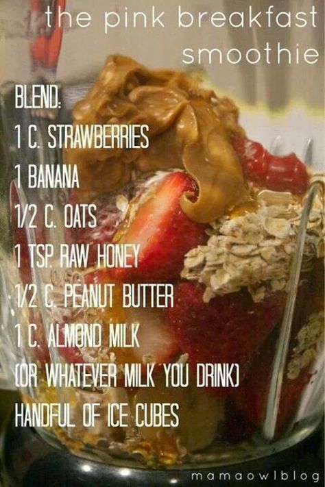 Use almond butter instead of peanut butter be sure its organic and or non GMO Extra Vitamins, Menu Sarapan Sehat, Resep Smoothie, Wheat Germ, Think Food, Diet Coke, Breakfast Smoothies, Smoothie Shakes, Breakfast Smoothie