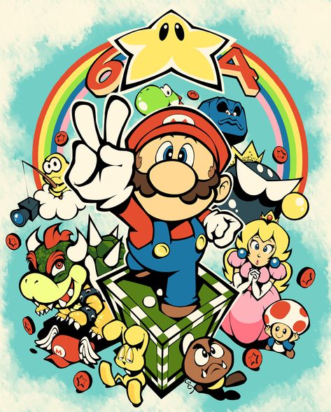 Super Mario Wallpaper, Mario Land, Nintendo Mario Bros, Mario Y Luigi, Mario Fan Art, Super Mario And Luigi, Luigi's Mansion, Retro Gaming Art, Mario Games