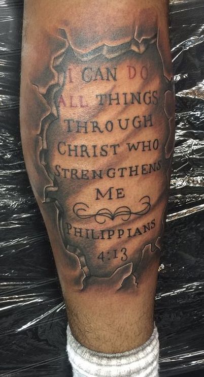 Bible Verse On Leg Tattoo, Religous Tattoo Leg, Bible Verse Leg Tattoos For Men, Religous Tattoo Designs Men, 1st Tattoo Ideas For Guys, Tattoo Ideas For Men God, Leg Tattoo Black Men, Bible Quotes Tattoos For Men, Godly Tattoos For Men Sleeve