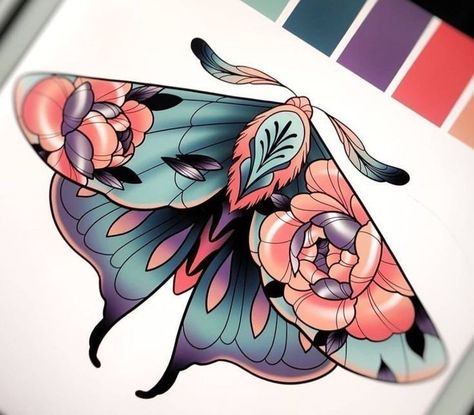 Tattoo Papillon, Moth Tattoo Design, Moth Tattoo, 3d Tattoos, Tattoo Portfolio, New School Tattoo, Tattoo Art Drawings, Halloween Tattoos, School Tattoo