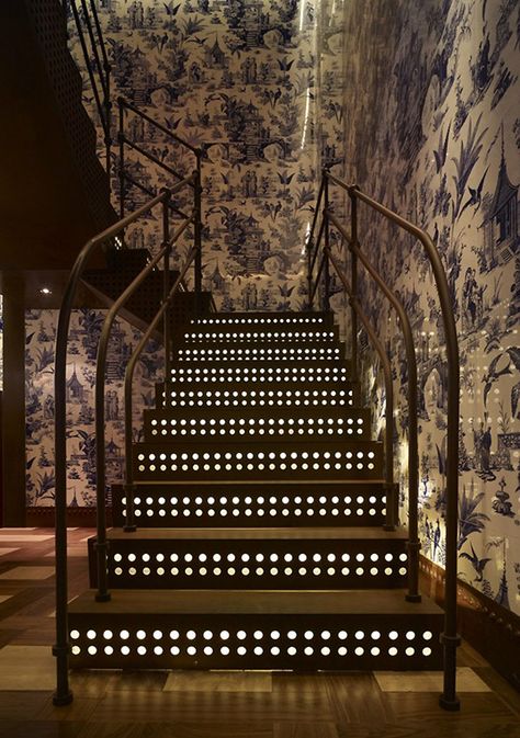 A step up for interiors: Top metal staircase designs | Arrow Metal Rustic Italian, Stair Handrail, Stair Lighting, Interior Stairs, Retail Design Blog, Stairway To Heaven, Restaurant Interior Design, Staircase Design, Stairs Design