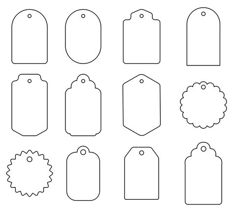 Cute Gift Template, Tag Shapes Templates, Free Tag Templates Printable, Gift Tag Shapes, Tags Printable, Tag Shapes, Printable Price Tags, Hangtag Design Inspiration, Free Printable Blank Gift Tags