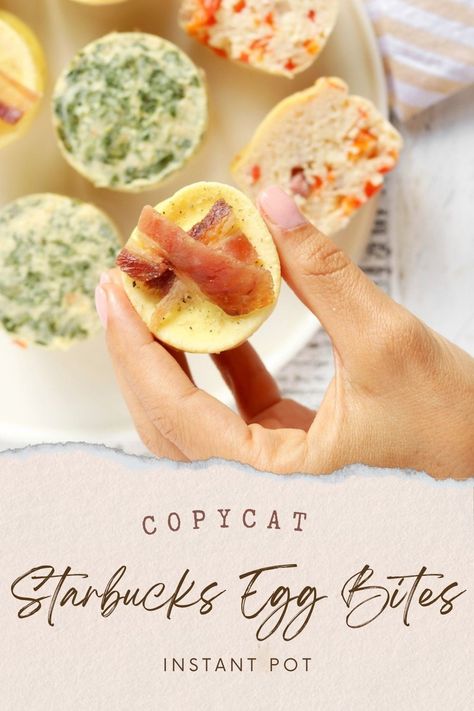 Instant Pot Egg Bites are healthy and easy to make. Make ahead and freezer-friendly. Copycat Egg Bites, Egg Bites Starbucks, Starbucks Egg Bites Recipe, Instant Pot Egg Bites, Starbucks Egg Bites, Egg Bites Recipe, Copycat Starbucks Recipes, Healthy Eggs, Healthy Snack Options