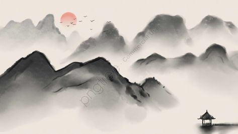 Chinese Ink Painting, Japanese Ink Painting, World Famous Paintings, Chinese Landscape Painting, Traditional Ink, Architecture Art Design, Font Illustration, Tinta China, Chinese Landscape