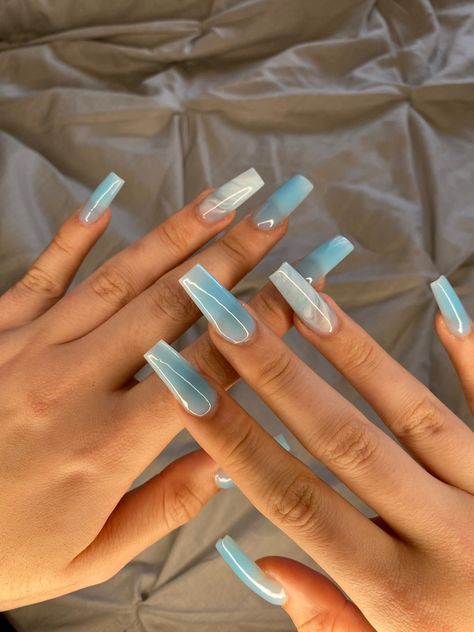 Spring Nails Acrylic Short, Blue Marble Nails, Nails Acrylic Short, Art Designs Ideas, Ombre Acrylic Nails, Girly Acrylic Nails, Work Nails, Classy Acrylic Nails, Nails Diy