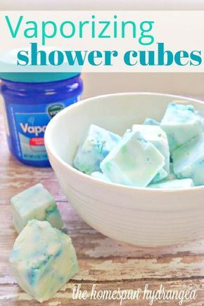 Vapor Rub Shower Cubes, Diy Vicks, Shower Cubes, Homemade Vapor Rub, Vicks Vapor, Sick Remedies, Vapor Rub, Diy Kosmetik, Bathroom Diy