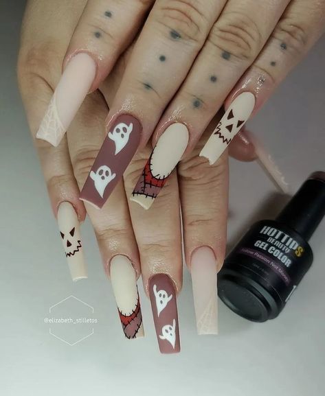 Nails Design Almond Halloween Nails, Shellac Ideas, Spooky Halloween Nails, Nail Nail Designs, Nail Halloween, Horror Nails, Holloween Nails, Halloween Acrylic Nails, Red Acrylic Nails