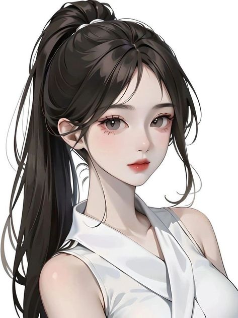 Anime Korean Female, Korea Aesthetic Wallpaper, Digital Art Tutorial Beginner, Seni Korea, Korea Aesthetic, Anime Korea, Korean Anime, Anime Black Hair, Best Anime Drawings