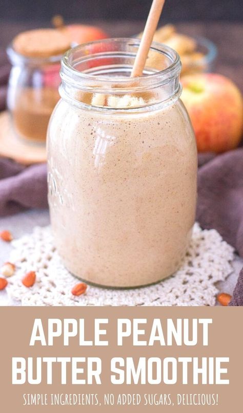 Adding Oats To Smoothies, Apple Oats Smoothie, Smoothie Recipes With No Banana, Apple Oat Smoothie Recipes, Breakfast Smoothie No Banana, Peanut Butter Powder Smoothie Recipes, Powder Peanut Butter Smoothie, Simple Apple Recipes For Kids, Peanut Butter Protein Shake No Banana