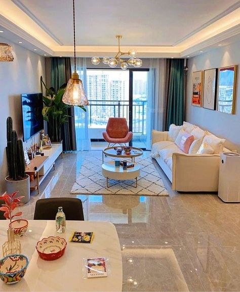 Living Room 20 M2, Condo Interior Design 2 Bedroom, 700 Sq Ft Apartment Decor, 20 Sqm Condo Design, Living Room With Dining Area Apartment, Condo Unit Interior Design, Small Living Room Dining Room Combo, Modern Interior Design Living Room, Condo Interior Design