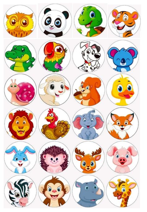 Animals Printable, Animal Stickers Free Printable, Burned Hand Pic, Cute Animals Stickers Printable, Cartoon Animal Stickers, Zoo Animal Clipart, Baby Animal Nursery Art, Kindergarten Decorations, Birthday Card With Name