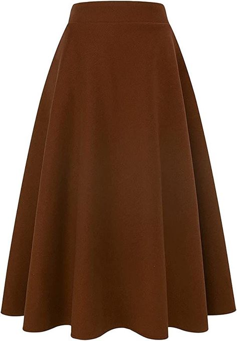 IDEALSANXUN Womens High Elastic Waist Maxi Skirt A-line Plaid Winter Warm Flare Long Skirts in Long Camel for $34.98 Flare Long Skirt, Wool Skirt Outfit, Long Wool Skirt, Long A Line Skirt, Plaid Wool Skirt, Winter Skirt Outfit, Winter Skirt, Long Maxi Skirts, Long Skirts