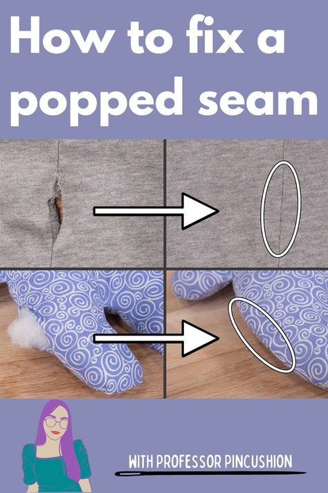 Seam Repair Stitch, How To Sew A Ripped Seam By Hand, Easy Hand Sewing, Repairing Clothes, Sewing Repairs, Mending Clothes, Sewing Seams, Pop Stitch, Sewing Pants