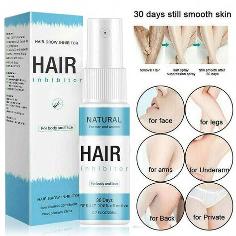 Find many great new & used options and get the best deals for HOT 100% Natural Permanent Hair Removal Spray & Hair Growth Inhibitor Powerful at the best online prices at eBay! Free shipping for many products! Natural Hair Removal Remedies, Hair Growth Inhibitor, Hair Removal Spray, Natural Hair Removal, Permanent Hair Removal, Underarm Hair Removal, Unwanted Facial Hair, Hair Removal Permanent, Body Hair Removal