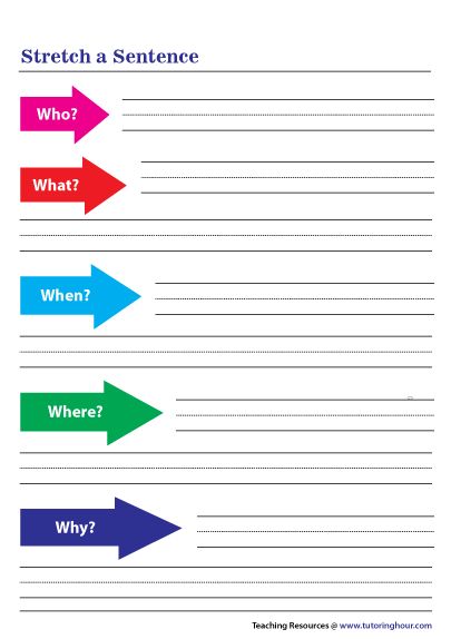 5 Sentence Paragraph, Stretching Sentences Worksheets, Expand A Sentence, Sentence Stretching Worksheets, How To Stretch A Sentence, Teaching How To Write A Sentence, Stretching A Sentence, Stretch The Sentence, Sentence Stretching