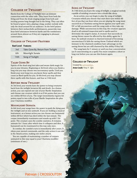 Bard Subclasses Homebrew, Dnd 5e Bard Subclasses, Dnd 5e Homebrew Bard Subclasses, Dnd Bard Subclass Homebrew, Bard Subclass Homebrew, Bard Subclasses 5e, Undead Bard, Bard Subclasses, Fantasy Guild