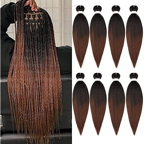 Amazon.com : X-pression Ultra Braid (4 pack, M1B/33) : Beauty & Personal Care Senegalese Twist Crochet Hair, Ombre Braiding Hair, Box Braid Hair, Kanekalon Braiding Hair, Crochet Hair Extensions, Ombre Hair Extensions, Cosplay Hair, Jumbo Braids, Braids With Extensions