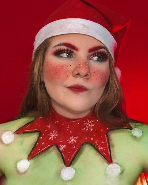 Christmas Elf Makeup, Spx Makeup, Christmas Headbands Women, Elf The Musical, Xmas Makeup, Christmas Elf Costume, Xmas Gifts For Kids, Grinch Christmas Party, Xmas Elf