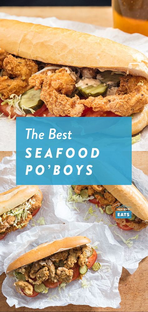 Poorboy Sandwich Recipe, Shrimp Hoagies, Crab Poboy Sandwich Recipe, Fish Hoagie, Fish Po Boy Sandwich Recipe, New Orleans Poboy Sandwich Recipe, Oyster Poboy Sandwich, Fish Poboy Sandwich, Poboy Sandwich