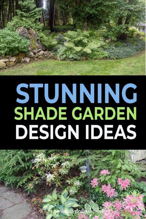 Whether you are gardening in a small space, a large backyard or even a side yard, creating a beautiful shade garden design is possible. Find some shade garden ideas and inspiration that will help you build the shade garden design of your dreams. | Gardening Shade Perennial Garden, Shade Garden Ideas, Shade Loving Shrubs, Garden Planning Layout, Shade Landscaping, Shade Garden Design, Woodland Gardens, Shade Loving Perennials, Shade Garden Plants