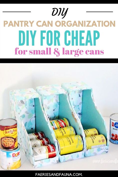 Diy Can Organizer, Canned Good Storage, Cardboard Box Storage, Pantry Can Organization, Astuces Camping-car, Diy Pantry Organization, Canned Food Storage, Diy Organizer, Can Organizers