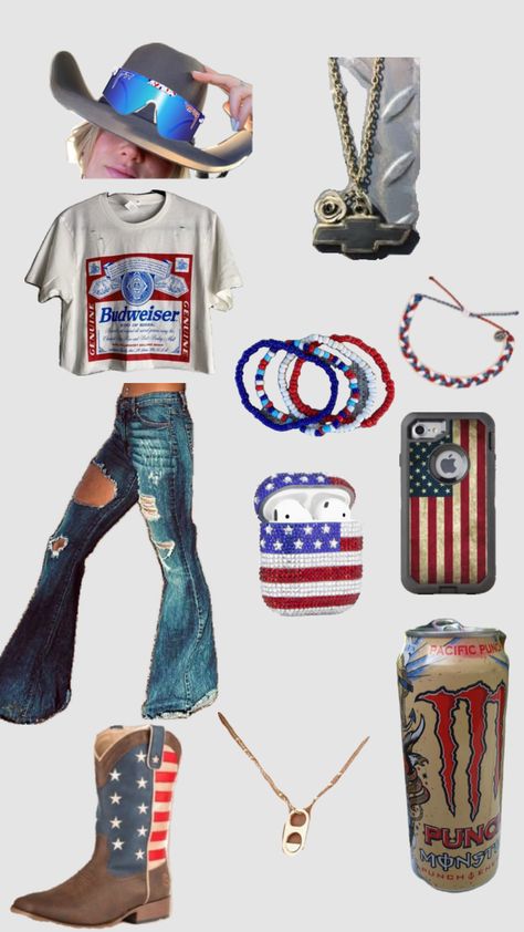 Western Fourth Of July Outfits, 4th Of July Western Outfits, Southern Clothes, Where To Buy Country Clothes, Country Fits For School, Country Girl Outfits For School, Cute Country Outfits For School For Highschool, Country Girl Fits For School, Country Girl Style Outfits