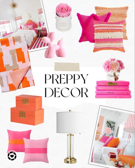 Love this pink and orange color combo for a modern bedroom + home organization. From wall shelf decor to preppy pink and orange throw pillows I can’t get enough of this decor!! #LTKBacktoSchool Follow my shop @Addy_Claire on the @shop.LTK app to shop this post and get my exclusive app-only content! #liketkit #LTKhome #LTKU @shop.ltk https://liketk.it/3MH4U Preppy Home Office Decor, Preppy College Dorm Throw Pillows, Preppy Room Throw Pillows, Pink And Orange Accent Bedroom, Shelf Decor College, Preppy Pillows Color Schemes, Orange Pink Bedroom Ideas, Orange Preppy Pillows, Pink And Orange Decor Dorm Room