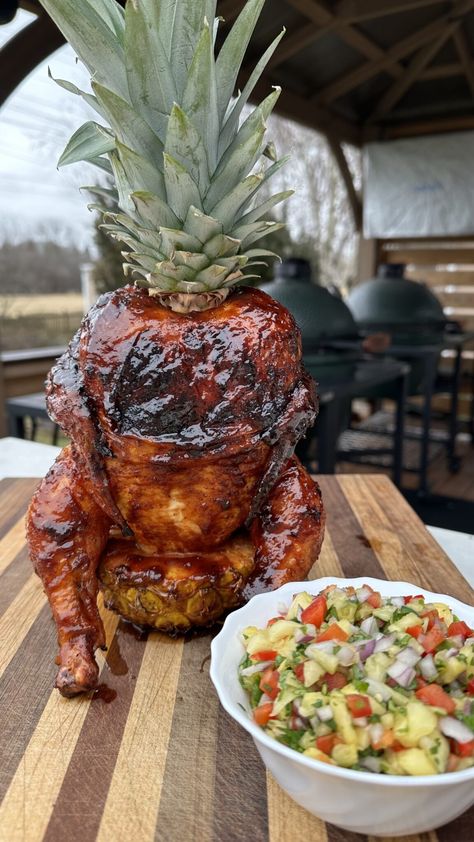 Pineapple Throne Chicken - Grillin With Dad Gluten Free Bbq, Easy Grilling Recipes, Easy Grilling, Pineapple Chicken, Smoked Chicken, Canned Chicken, Chicken Dishes Recipes, A Chicken, Bbq Recipes