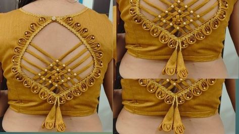 Blouse Back Side Designs Latest, Back Side Blouse Design, Blouse Designs Latest Back Side, Sadi Pose, Latest Blouse Neck Designs, Latest Blouse Designs, Designs Blouse, Punjabi Models, Blouse Back Neck