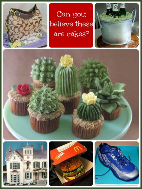 Cakes That Don't Look like Food - The Gardening Cook Cactus Cakes Birthday, Mac Cake, Small Cactus Plants, Like Water For Chocolate, Succulent Party, Succulent Birthday Party, Cactus Cupcakes, Succulent Cupcakes, Succulent Cake