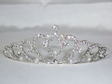 Sweet 16 Tiara, Quinceanera Jewelry, Flower Girl Tiara, Prom Tiaras, Party Tiara, Girls Tiara, Birthday Tiara, Crown Party, Pearl Tiara