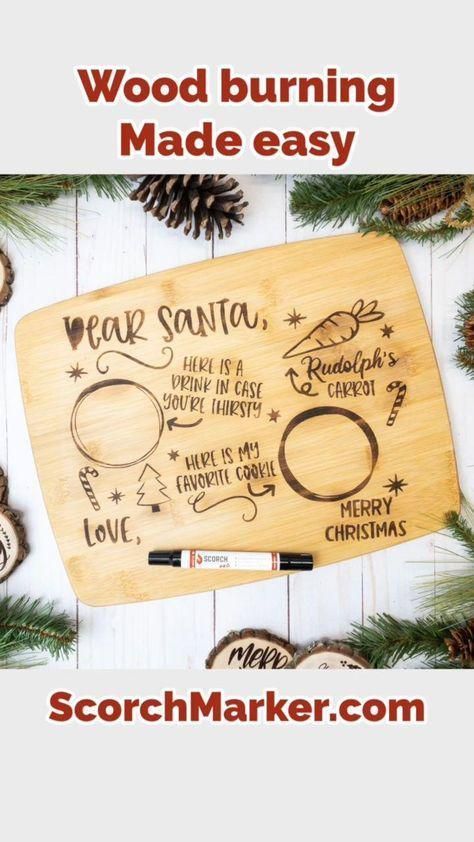 Pin on Wood Burned Gift Ideas Scorch Marker, Diy Santa, Projets Cricut, Wood Burning Crafts, 2022 Christmas, Wood Burning Art, Wood Crafts Diy, Crafts Christmas, Crafty Diy