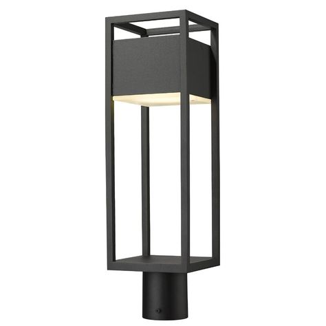 Mercury Row® Esquibel Black 1 -Light Hardwired Integrated LED Lantern Head & Reviews | Wayfair Outdoor Entertainment Area, Contemporary House Exterior, Outdoor Entertainment, Post Lighting, Entertainment Area, Lantern Post, Outdoor Light Fixtures, Building Facade, Outdoor Light