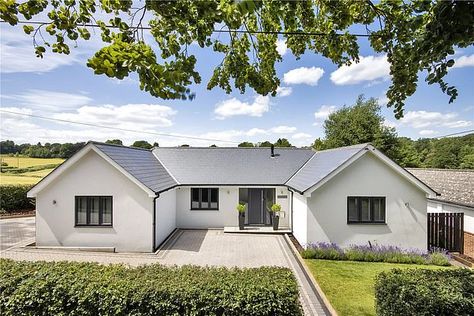 The best 22 bungalows for sale NOW in every part of Britain Brick Pathway, 3 Bedroom Bungalow, Wood Worktop, Caravan Site, Electric Gates, Paved Patio, Timber Beams, Bungalows For Sale, Cottage Kitchens