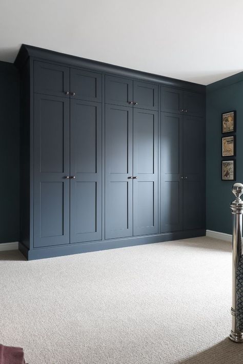 Blue Fitted Wardrobes, Built In Wardrobe Doors, Fitted Wardrobes Bedroom, Bedroom Wardrobe Ideas, Bedroom Wardrobe Design, Burton On Trent, Bedroom Built In Wardrobe, Painted Wardrobe, Bespoke Wardrobe