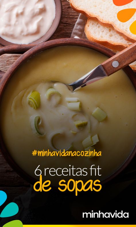 6 receitas de sopas fit com menos de 100 calorias. Nutritivas e levinhas, elas aquecem o corpo no frio. #receitas #caseiro #alimentação #sopa #frio #fit #calorias #nutritivas #levinhas #quente Sopas Light, Light Soups, Food Matters, Culinary Recipes, Food Videos Desserts, Delicious Soup, Winter Food, Sweet And Spicy, Workout Food