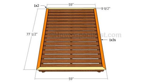 Diy Full Size Bed Frame, Platform Bed Plans, Pretty Headboard, Headboard Plan, Diy Headboard Wooden, Pallet Bed Frames, Pallet Bed Frame, Bed Frame Plans, Beginners Sewing