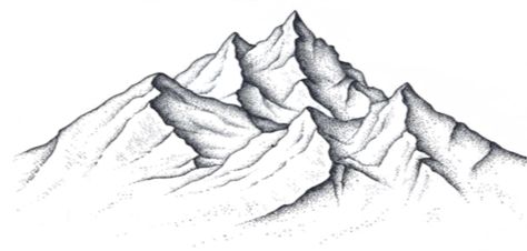 Mountain Range Drawing Simple, Berg Tattoo, Black And White Flower Tattoo, Princess Drawing, Rose Tattoo Stencil, Travel Tattoo Ideas, Drawing For Children, Nature Tattoo Ideas, Mountain Sketch