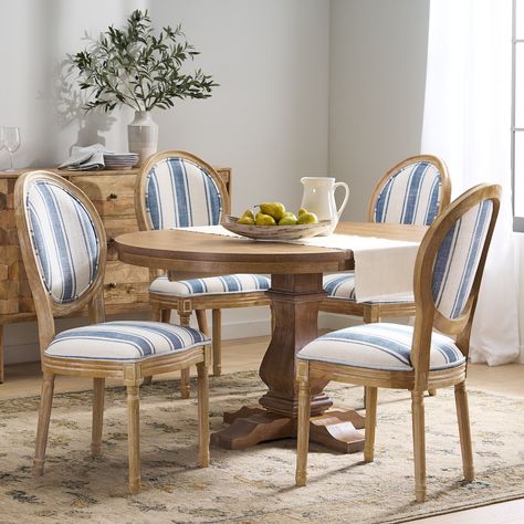 Laurel Foundry Modern Farmhouse Burntwood Extendable Dining Set | Wayfair French Country Fabric, Modern Farmhouse Table, Farmhouse Chairs, 5 Piece Dining Set, Laurel Foundry Modern Farmhouse, Table Seating, Side Chairs Dining, Dining Room Sets, Kitchen Dining Furniture