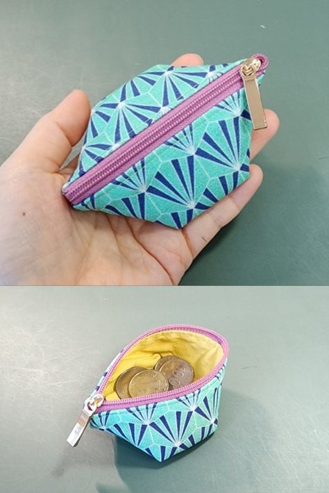 You can also make a coin purse with this pattern 🎁🎀 gift idea!! Coin Purse With Zipper, Zipper Coin Purse Pattern, Free Coin Purse Pattern, Small Coin Purse Pattern Free Sewing, Fabric Coin Purse Diy Free Pattern, Change Purse Pattern Sewing, Coin Pouch Diy, Coin Purse Pattern Free, Diy Purse Patterns Free